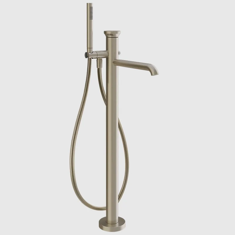 Смеситель для ванны и душа, Gessi, Origini, напольный, цвет-Finox Brushed Nickel