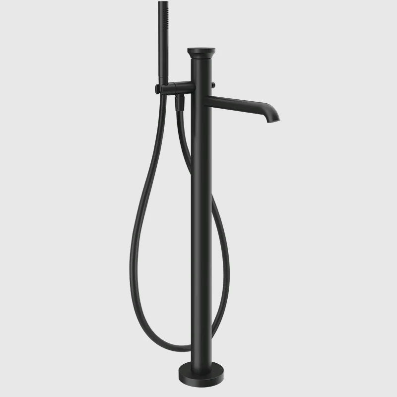 Смеситель для ванны и душа, Gessi, Origini, напольный, цвет-черный матовый