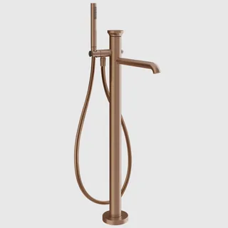 Смеситель для ванны и душа, Gessi, Origini, напольный, цвет-Copper Brushed PVD
