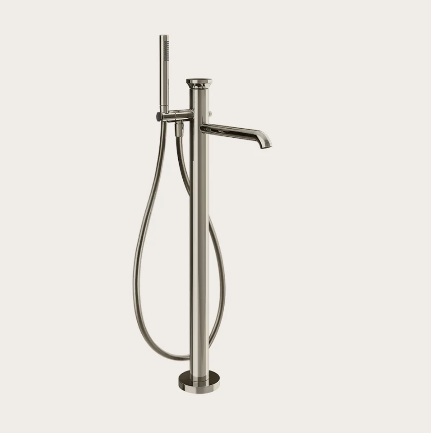 Смеситель для ванны и душа, Gessi, Origini, напольный, цвет-Nickel PVD