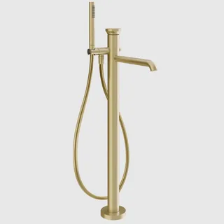 Смеситель для ванны и душа, Gessi, Origini, напольный, цвет-Brushed Brass PVD