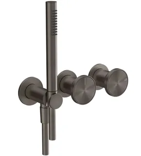 Смеситель для душа, Gessi, Origini, на 2 потребителя, цвет-Black Metal Brushed PVD — иконка