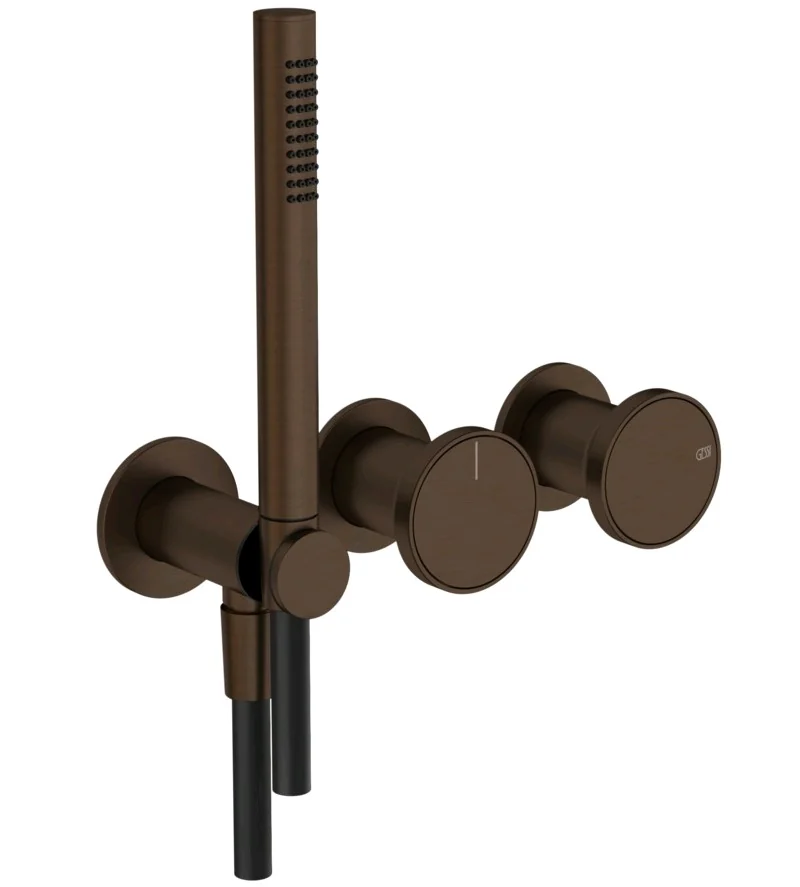 Смеситель для душа, Gessi, Origini, на 2 потребителя, цвет-Dark Bronze