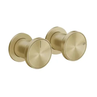 Смеситель для душа, Gessi, Origini, на 2 потребителя, цвет-Brushed Brass PVD