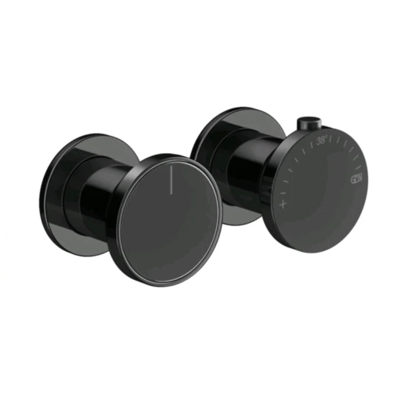 Смеситель для душа, Gessi, Origini, на 2 потребителя, цвет-Black Metal PVD
