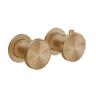Смеситель для душа, Gessi, Origini, на 2 потребителя, цвет-Warm Bronze Brushed PVD