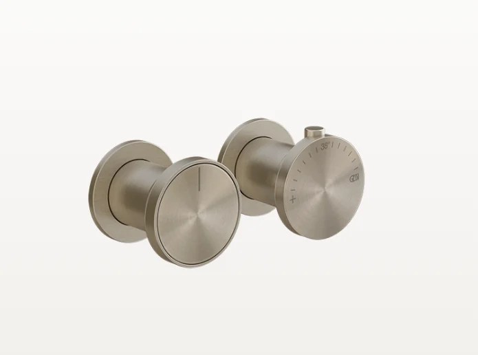 Смеситель для душа, Gessi, Origini, на 3 потребителя, цвет-Finox Brushed Nickel