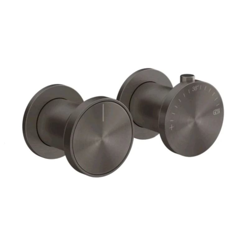 Смеситель для душа, Gessi, Origini, на 3 потребителя, цвет-Black Metal Brushed PVD