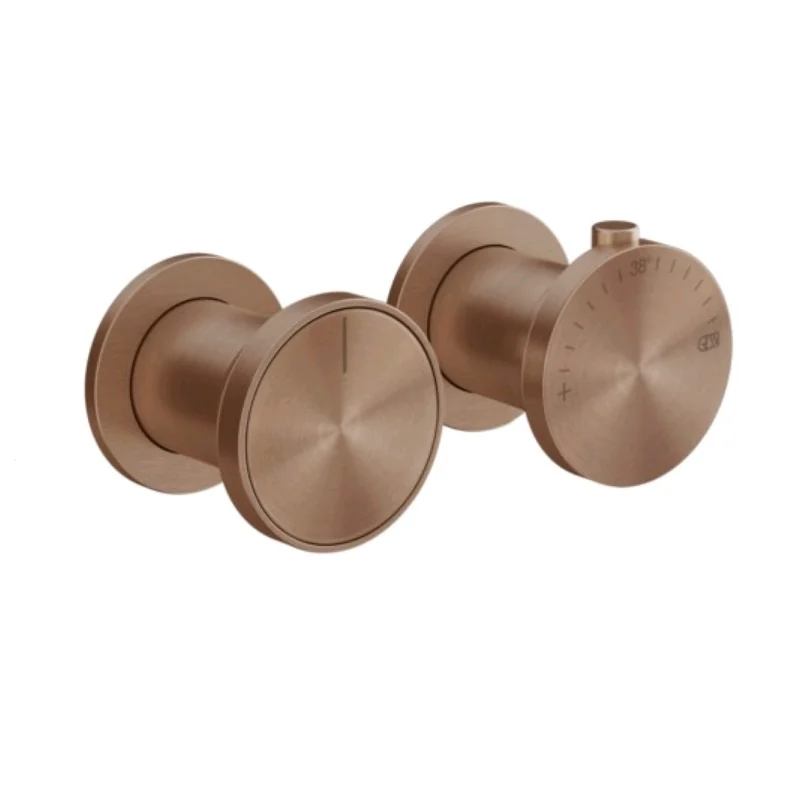 Смеситель для душа, Gessi, Origini, на 3 потребителя, цвет-Copper Brushed PVD