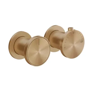 Смеситель для душа, Gessi, Origini, на 3 потребителя, цвет-Warm Bronze Brushed PVD