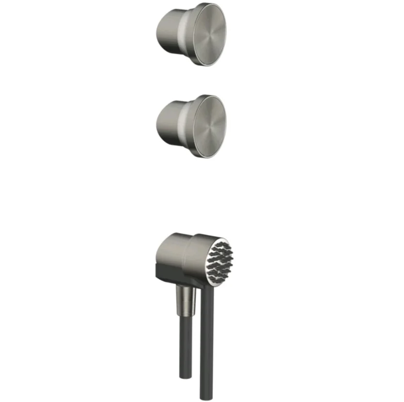 Смеситель для душа, Gessi, Origini, на 2 потребителя, цвет-Steel Brushed