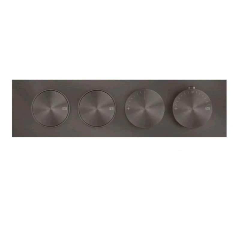 Смеситель для душа, Gessi, Origini, на 2 потребителя, цвет-Black Metal Brushed PVD