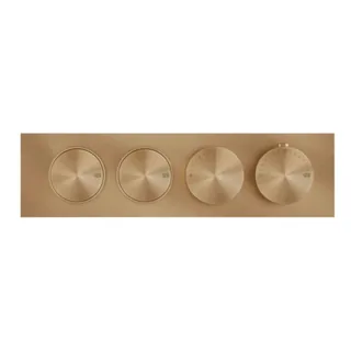 Смеситель для душа, Gessi, Origini, на 2 потребителя, цвет-Warm Bronze Brushed PVD