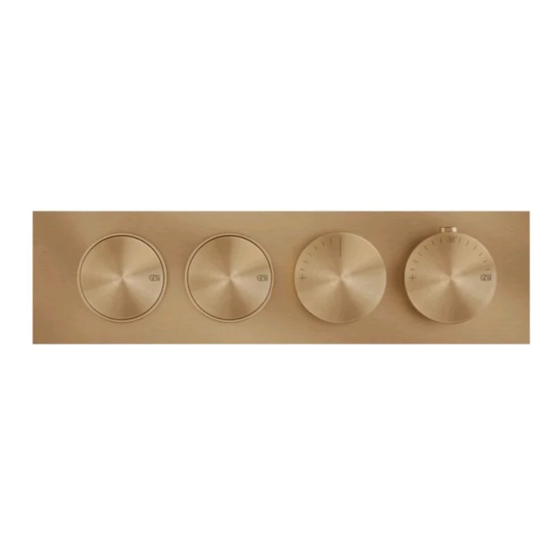 Смеситель для душа, Gessi, Origini, на 2 потребителя, цвет-Warm Bronze Brushed PVD
