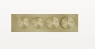 Смеситель для душа, Gessi, Origini, на 2 потребителя, цвет-Brushed Brass PVD