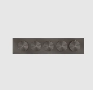 Смеситель для душа, Gessi, Origini, на 3 потребителя, настенный встраиваемый, цвет-черный металл брашированный PVD