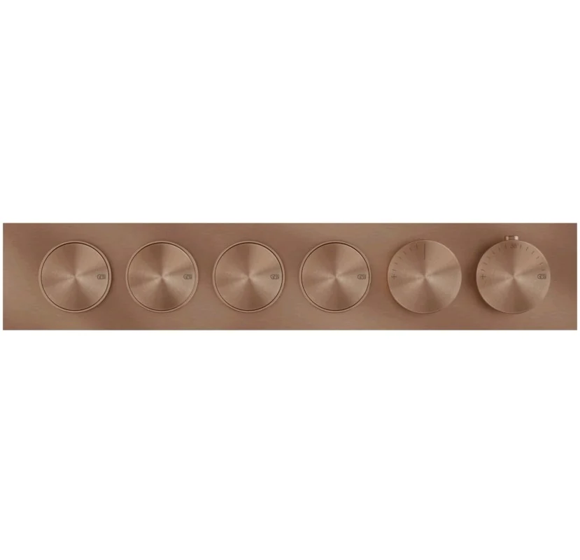 Смеситель для душа, Gessi, Origini, на 4 потребителя, цвет-Copper Brushed PVD