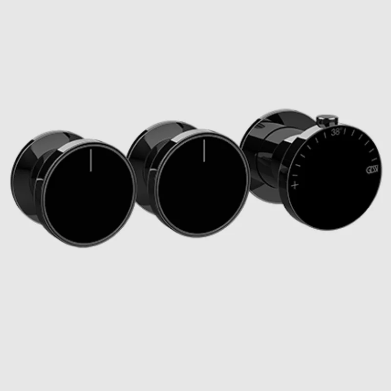 Смеситель для душа, Gessi, Origini, на 2 потребителя, настенный встраиваемый, цвет-Black Metal PVD