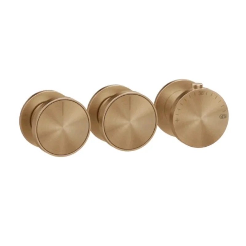 Смеситель для душа, Gessi, Origini, на 2 потребителя, цвет-Warm Bronze Brushed PVD