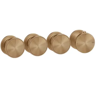 Смеситель для душа, Gessi, Origini, на 3 потребителя, цвет-Warm Bronze Brushed PVD