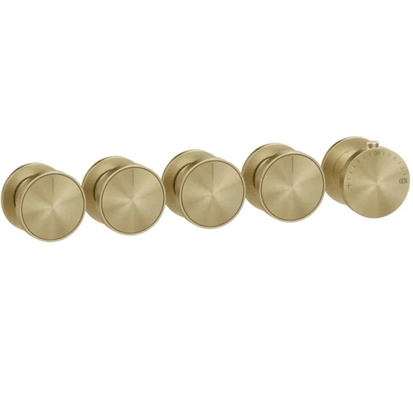 Смеситель для душа, Gessi, Origini, на 4 потребителя, цвет-Brushed Brass PVD