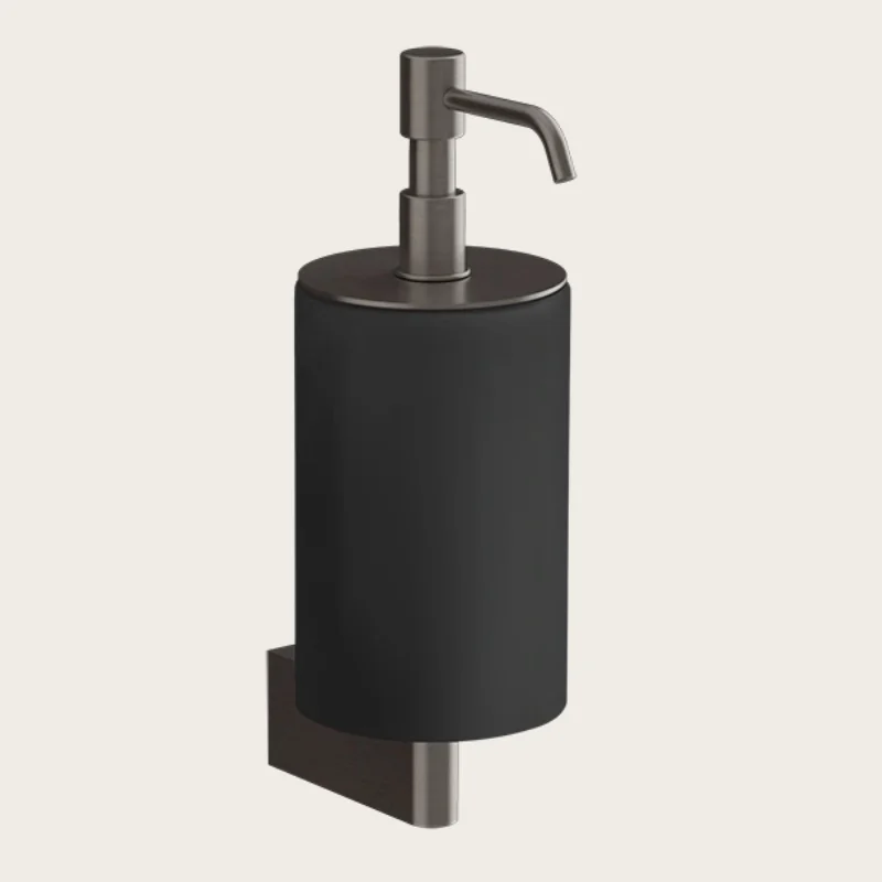 Дозатор для жидкого мыла, Gessi, Origini, шгв 75*127*229, цвет дозатора-Black Metal Brushed PVD/чёрный