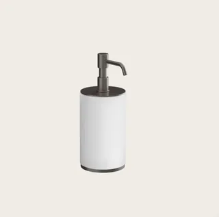 Дозатор для жидкого мыла, Gessi, Anello, шгв 75*97*199, цвет дозатора-Black Metal Brushed PVD