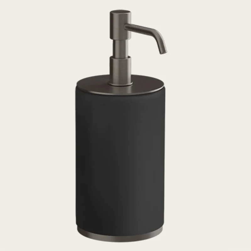 Дозатор для жидкого мыла, Gessi, Origini, шгв 75*97*199, цвет дозатора-Black Metal Brushed PVD/чёрный