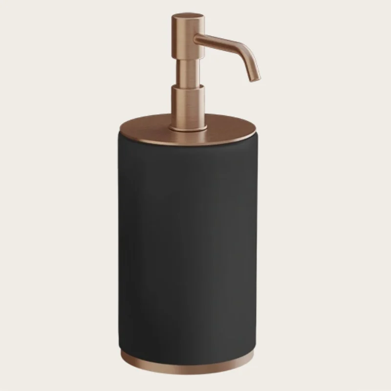 Дозатор для жидкого мыла, Gessi, Origini, шгв 75*97*199, цвет дозатора-Copper Brushed PVD/чёрный
