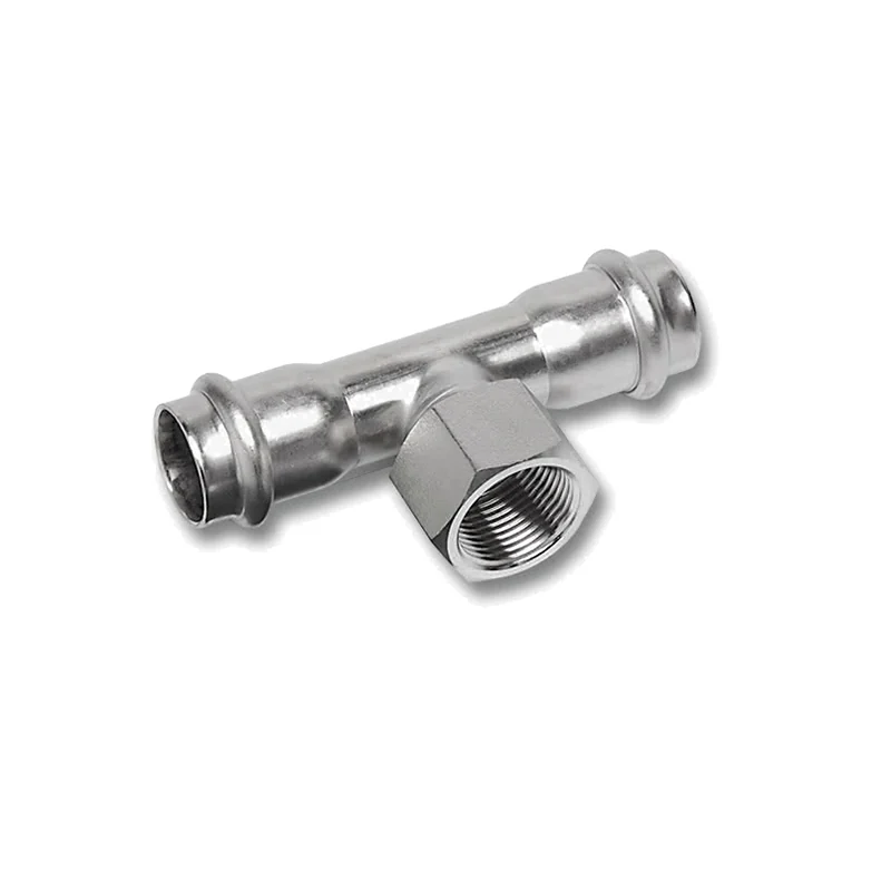 Тройник Sanha NiroPress 316L ВПр-ВР-ВПр, 22x1/2x22, 9130G.3