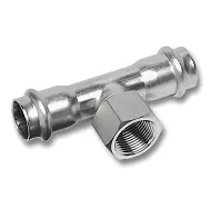 Тройник, Sanha, NiroPress 316L, 88,9x3/4"x88,9 ВПр-ВР-ВПр, 9130G.3