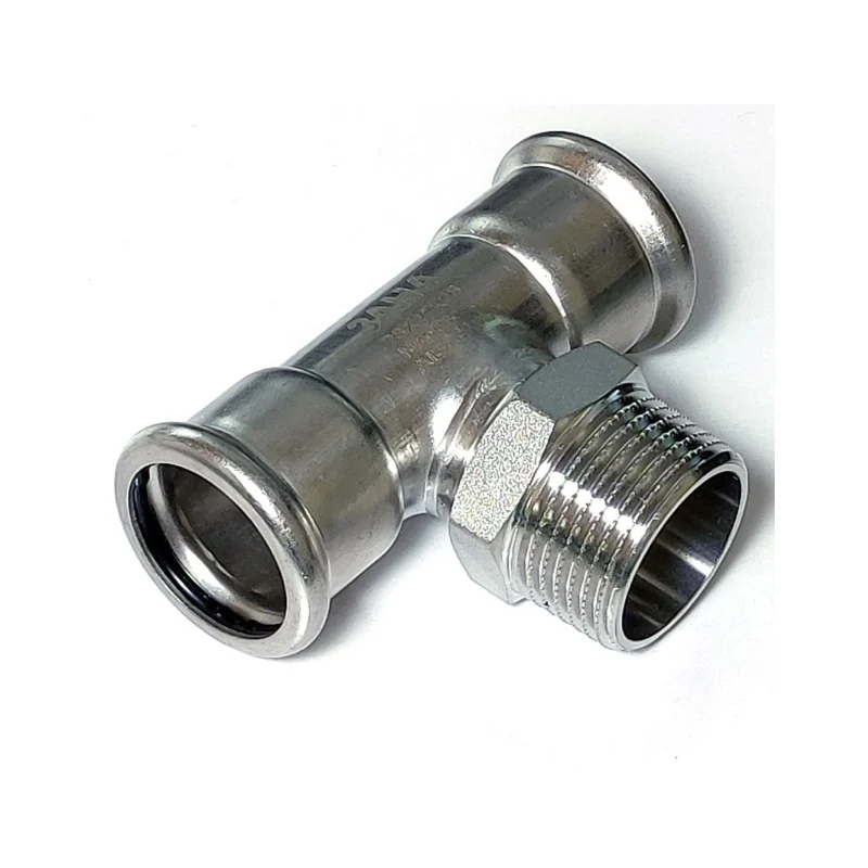 Тройник, Sanha, NiroPress 316L, ВПр-НР-ВПр, 35×R1/2x35, 9131G.3