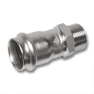 Ниппель, Sanha, NiroPress 316L, 22x1", ВПр-НР, переходной, 9243G.3