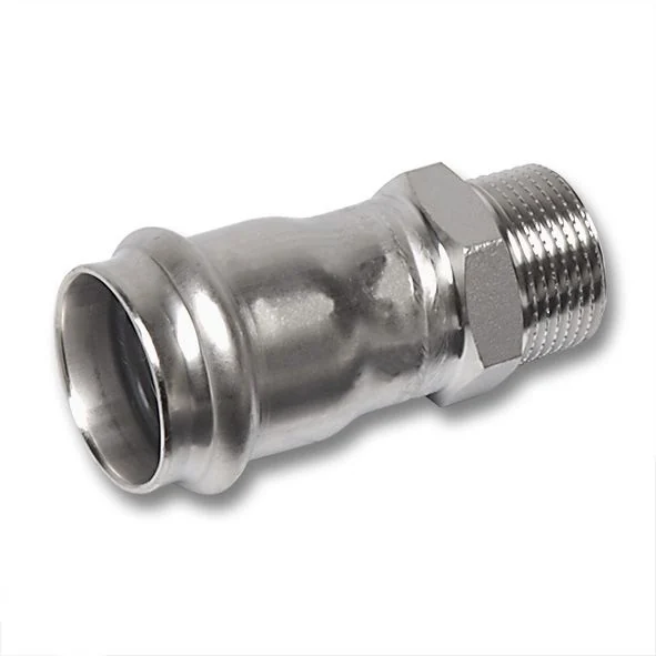 Ниппель, Sanha, NiroPress 316L, 22x3/4", ВПр-НР, переходной, 9243G.3