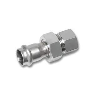 Резьбовое разъемное соединение Sanha NiroPress 316L ВПр-ВР, плоское уплотнение, гайка нержавеющая сталь, ø22x3/4, 9330GMVA.3 — иконка