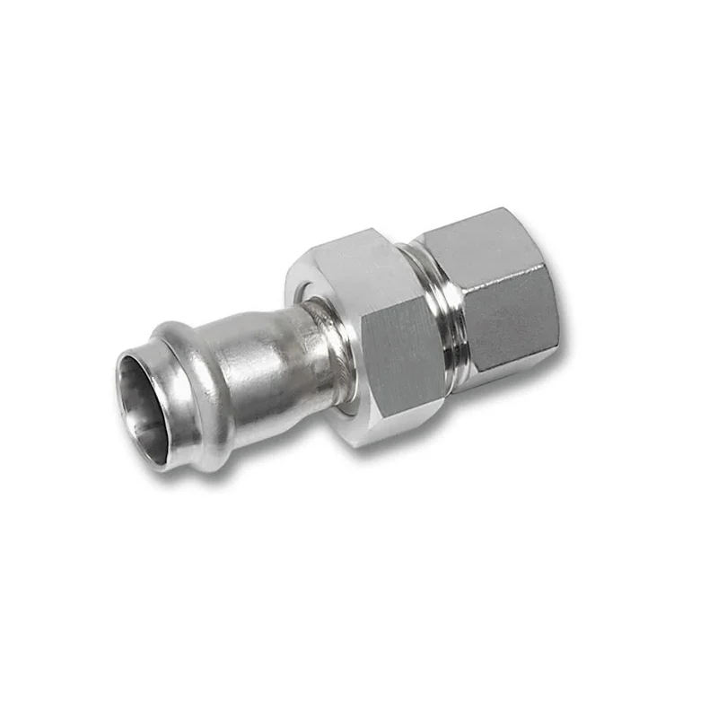 Резьбовое разъемное соединение Sanha NiroPress 316L ВПр-ВР, плоское уплотнение, гайка нержавеющая сталь, ø28x1, 9330GMVA.3