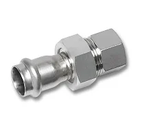 Резьбовое разъемное соединение Sanha NiroPress 316L ВПр-ВР, плоское уплотнение, гайка нержавеющая сталь, ø42x11/2