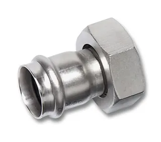 Муфта с накидной гайкой, Sanha, NiroPress 316L, ВПр-ВР, плоское уплотнение, гайка нержавеющая сталь, ø28x11/4, 9359M.3 — иконка