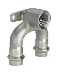 Водорозетка Sanpress Inox, с SC-Contur, нержав.сталь, 15 х 1/2"