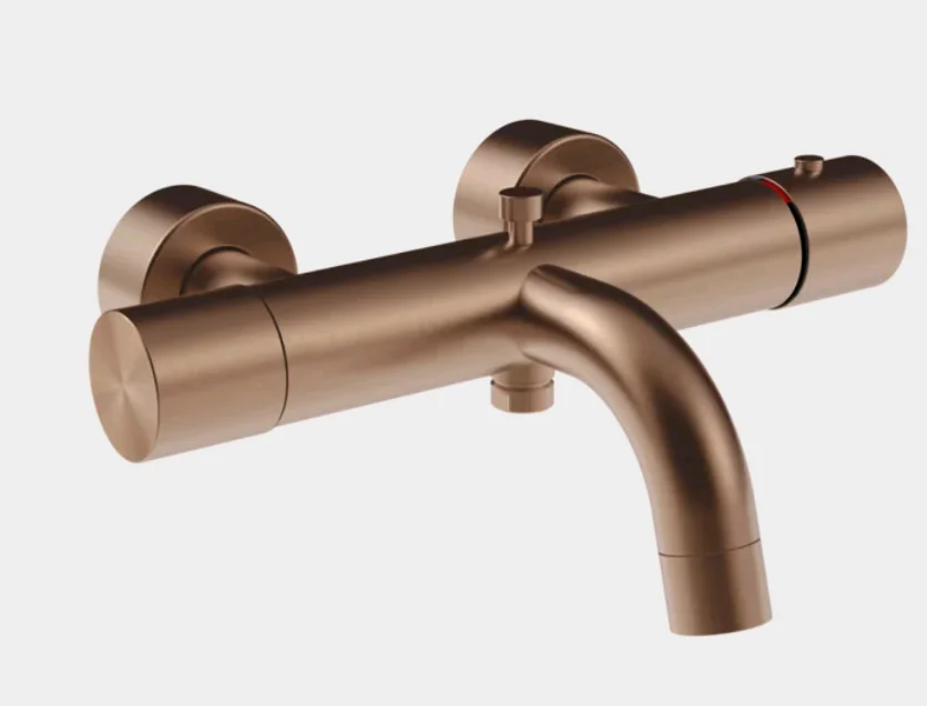 Смеситель для ванны и душа, Gessi, Habito Unito, цвет-Copper Brushed PVD