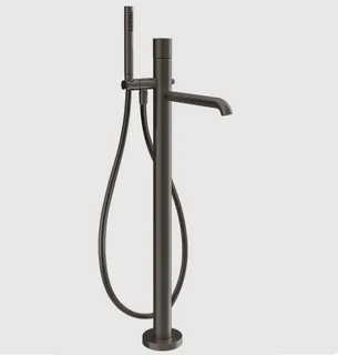 Смеситель для ванны и душа, Gessi, Habito Unito, напольный, цвет-Black Metal Brushed PVD
