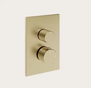 Смеситель для душа, Gessi, Habito Unito, на 2 потребителя, цвет-Brushed Brass PVD