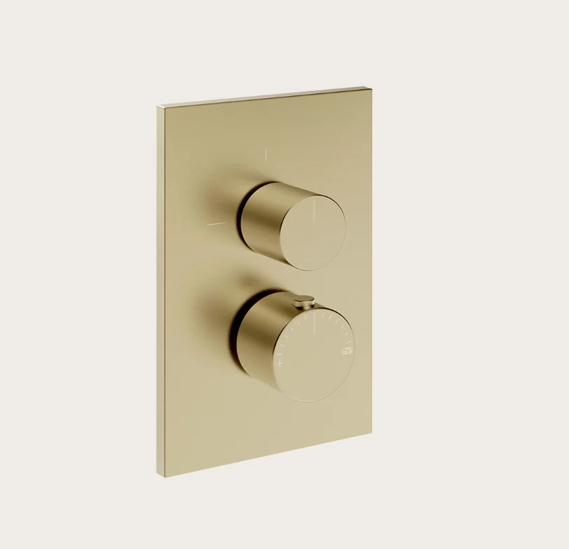 Смеситель для душа, Gessi, Habito Unito, на 2 потребителя, цвет-Brushed Brass PVD