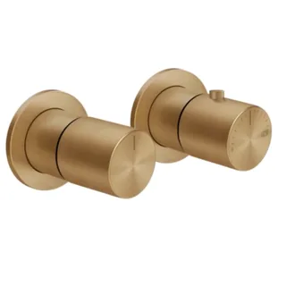 Смеситель для душа, Gessi, Habito Unito, на 2 потребителя, цвет-Warm Bronze Brushed PVD