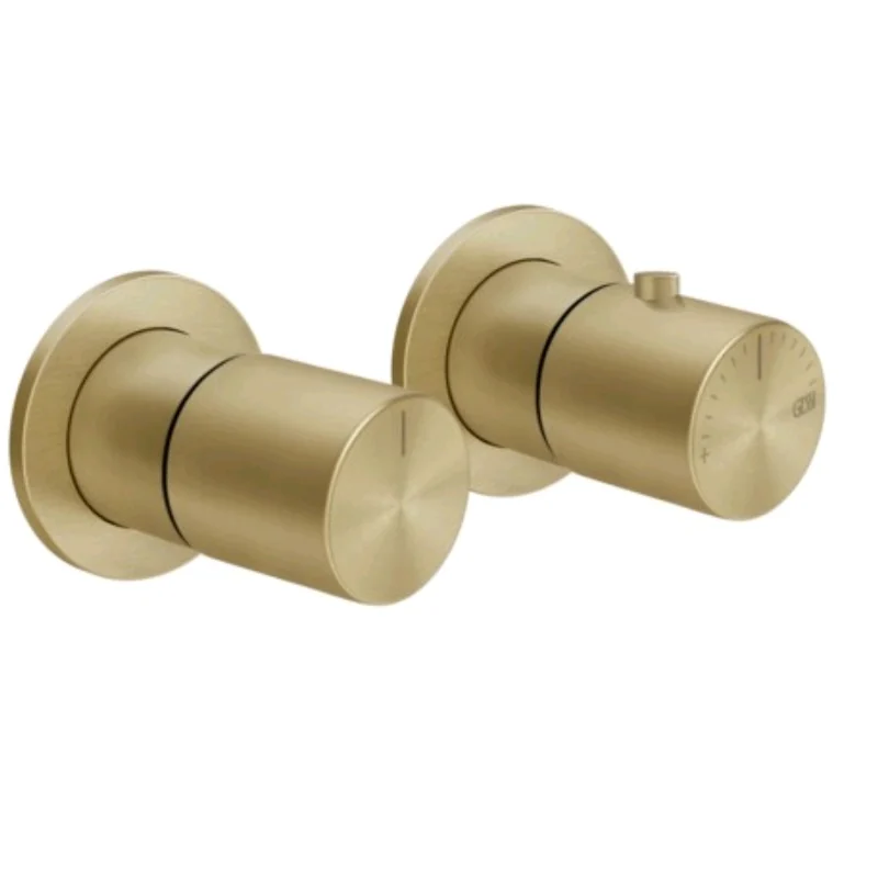 Смеситель для душа, Gessi, Habito Unito, на 2 потребителя, цвет-Brushed Brass PVD