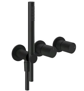 Смеситель для душа, Gessi, Habito Unito, на 2 потребителя, цвет-черный матовый
