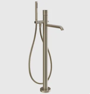 Смеситель для ванны и душа, Gessi, Habito Intreccio, напольный, цвет-Finox Brushed Nickel