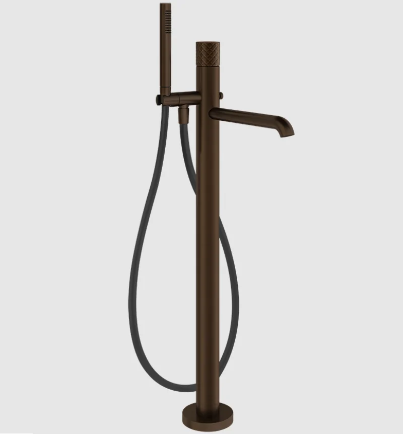 Смеситель для ванны и душа, Gessi, Habito Intreccio, напольный, цвет-Dark Bronze