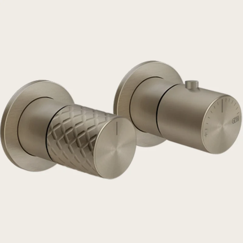 Смеситель для душа, Gessi, Habito Intreccio, на 2 потребителя, цвет-Finox Brushed Nickel
