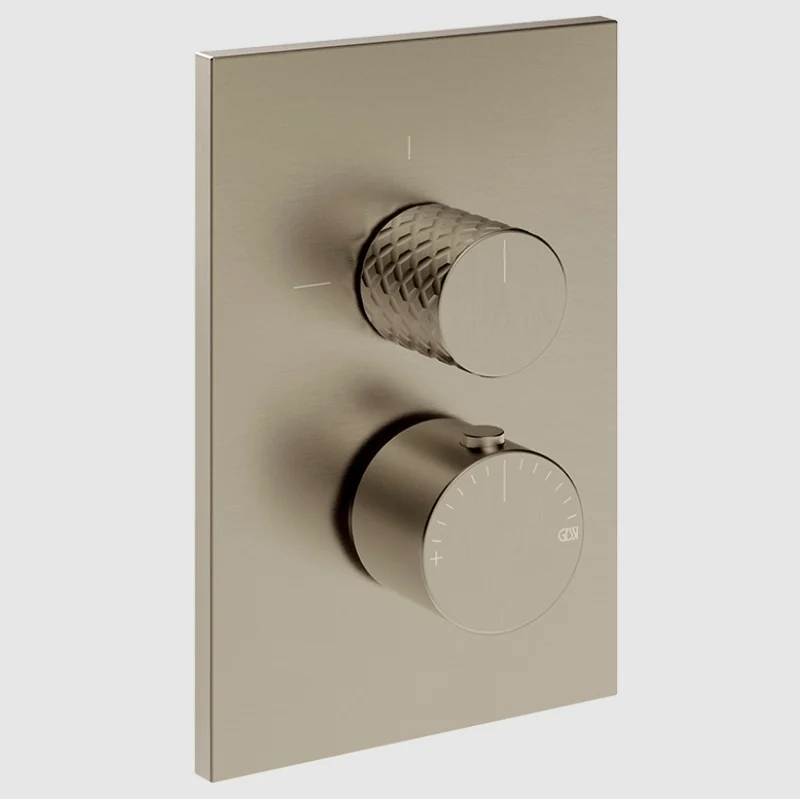 Смеситель для душа, Gessi, Habito Intreccio, на 3 потребителя, настенный встраиваемый, цвет-Finox Brushed Nickel